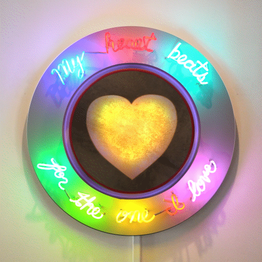 Jeffrey Gibson's My heart beats for the one I love