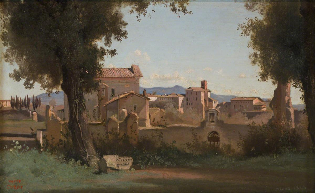 Jean-Baptiste-Camille Corot, View from the Farnese Gardens, Rome, 1826.