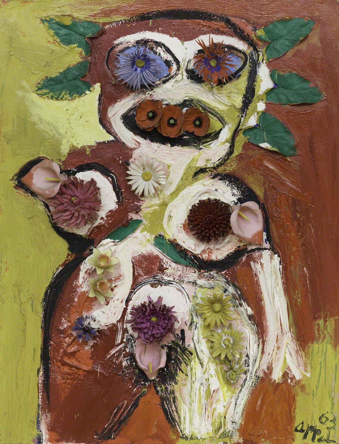 Karel Appel, Woman with Flowers No. 1, 1963.