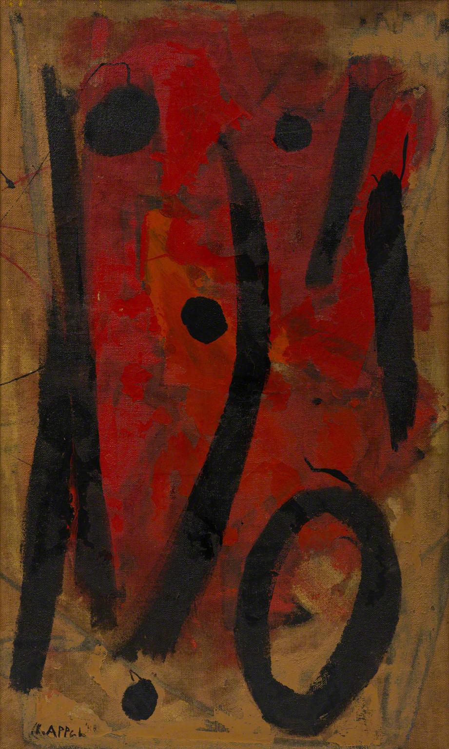 Karel Appel, Tekens in Rood (Signs in Red), 1948.