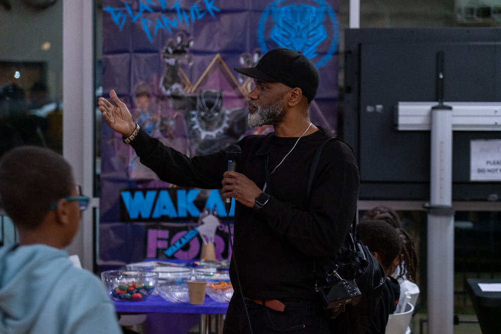 Dawud Anyabwile speaking at the Brotherman to Batman opening