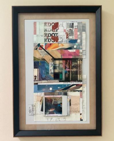 Colorful collage in a black frame