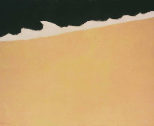 Abstract painting of waves in a black sea