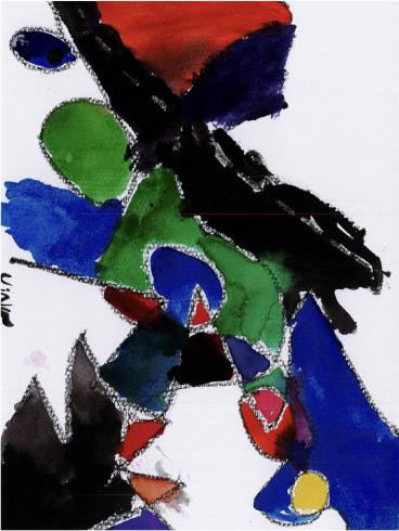 Abstract painting by kindergarten student