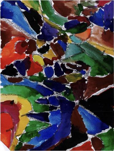 Abstract painting by kindergarten student