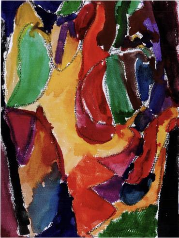 Abstract painting by kindergarten student