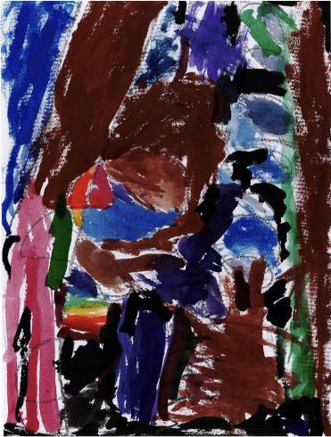 Abstract painting by kindergarten student