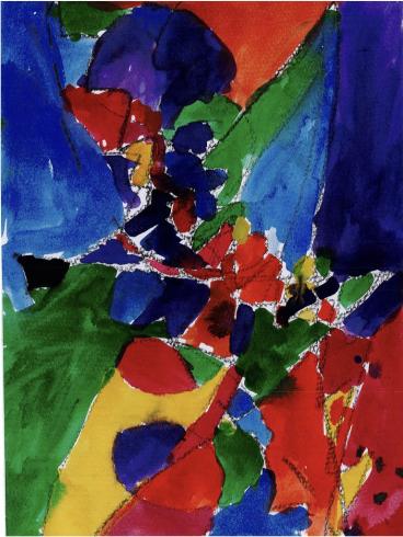 Abstract painting by kindergarten student