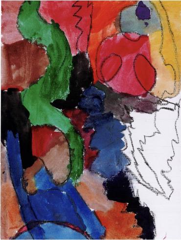 Abstract painting by kindergarten student