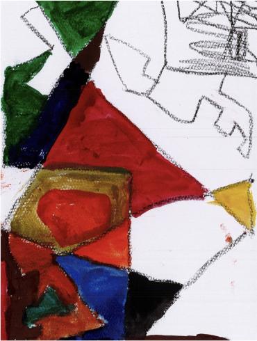 Abstract painting by kindergarten student