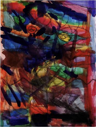 Abstract painting by kindergarten student