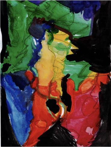 Abstract painting by kindergarten student