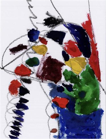 Abstract painting by kindergarten student