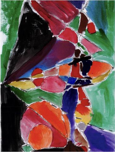 Abstract painting by kindergarten student