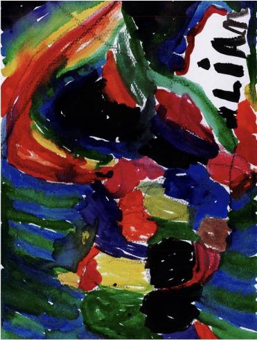 Abstract painting by kindergarten student