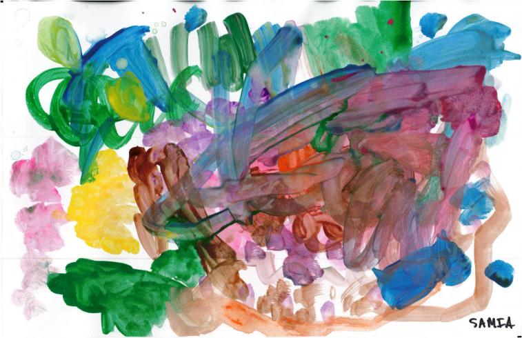 Colorful painting by PreK student