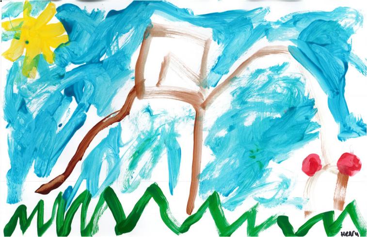 Colorful painting by PreK student