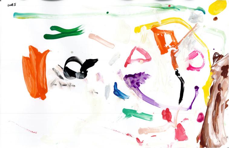 Colorful painting by PreK student