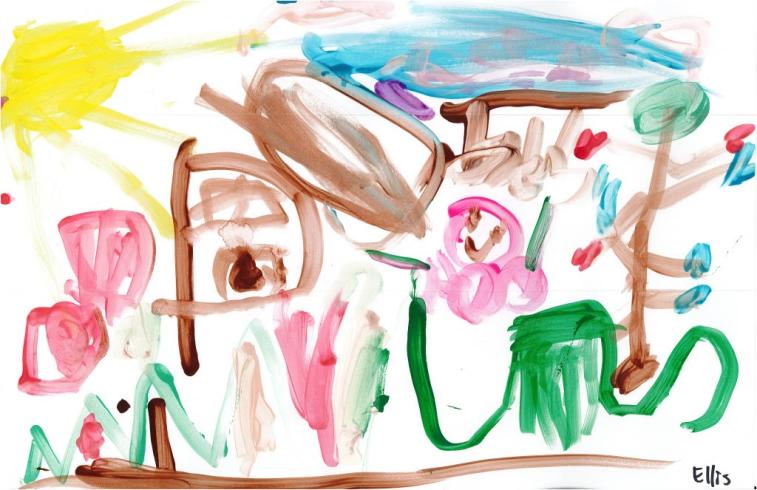 Colorful painting by PreK student