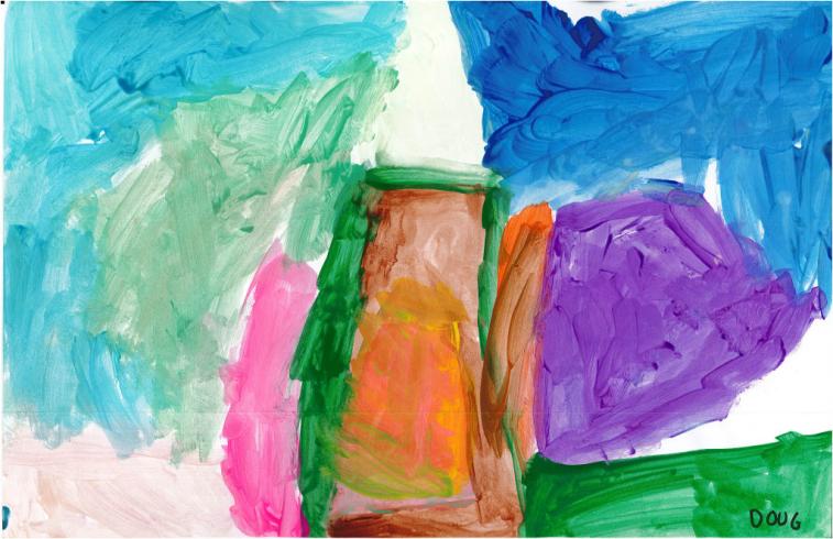 Colorful painting by PreK student