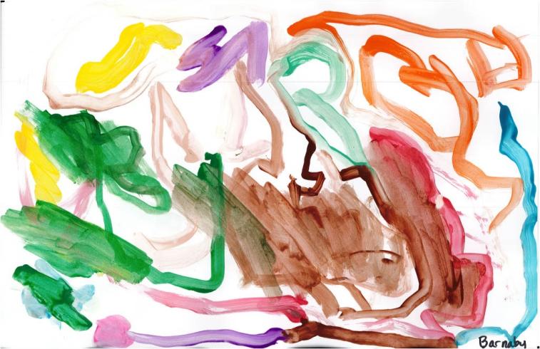 Colorful painting by PreK student