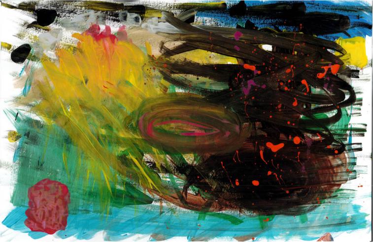 Colorful painting by PreK student