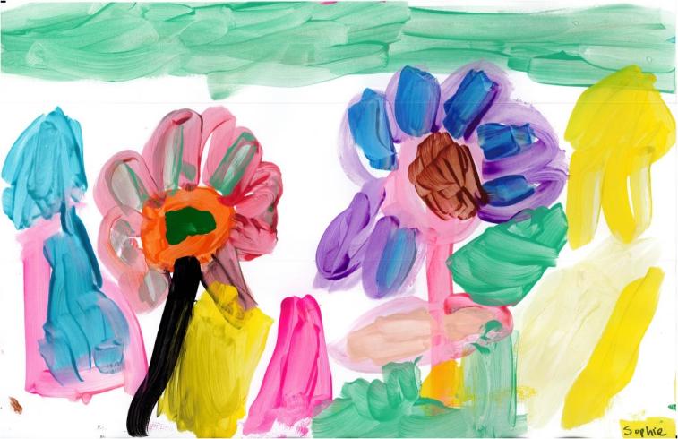 Colorful painting by PreK student