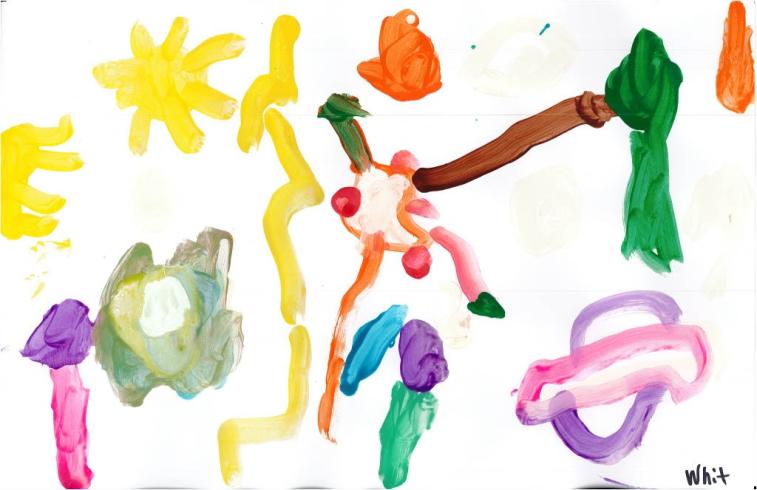 Colorful painting by PreK student