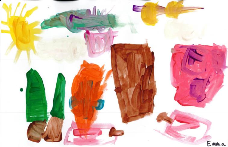 Colorful painting by PreK student