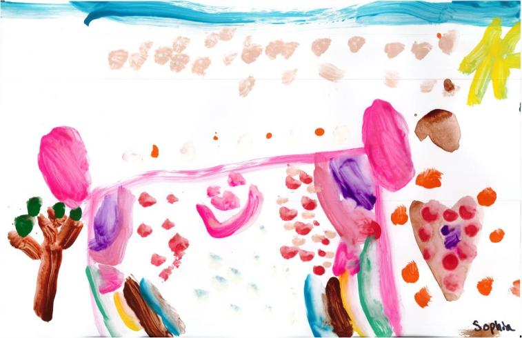 Colorful painting by PreK student