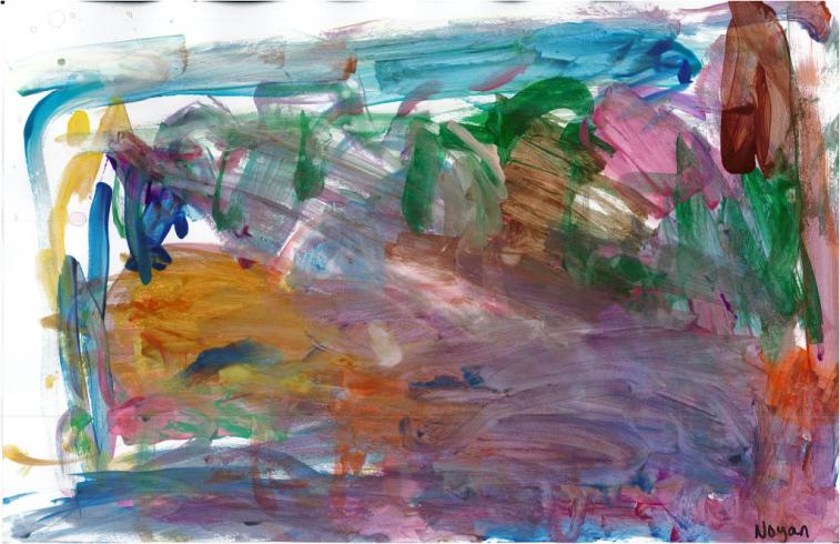 Colorful painting by PreK student