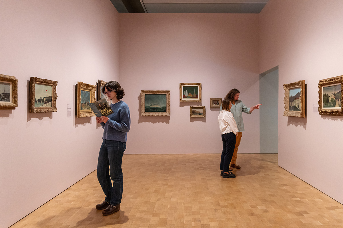 Installation view of Henri Rousseau exhibition at the Barnes Foundation