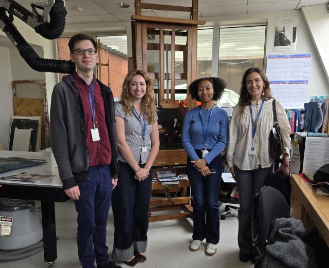 Spring 2025 interns standing in the conservation studio