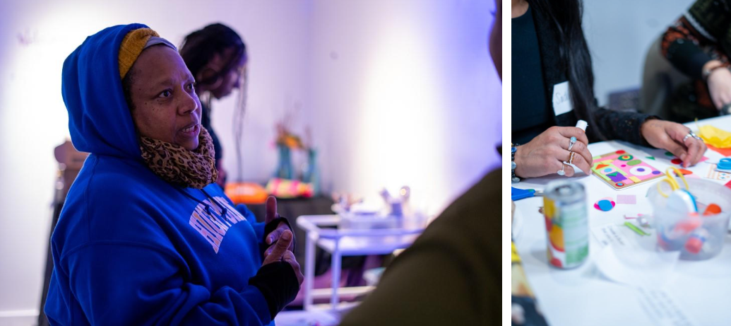 Rozeal leads an aesthetic journaling workshop.